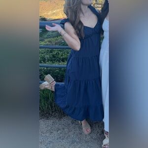 Skies are Blue Navy Tiered Maxi Dress